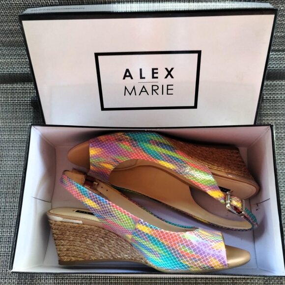 Alex Marie Multicolor Wedges Size 8 - Picture 2 of 2